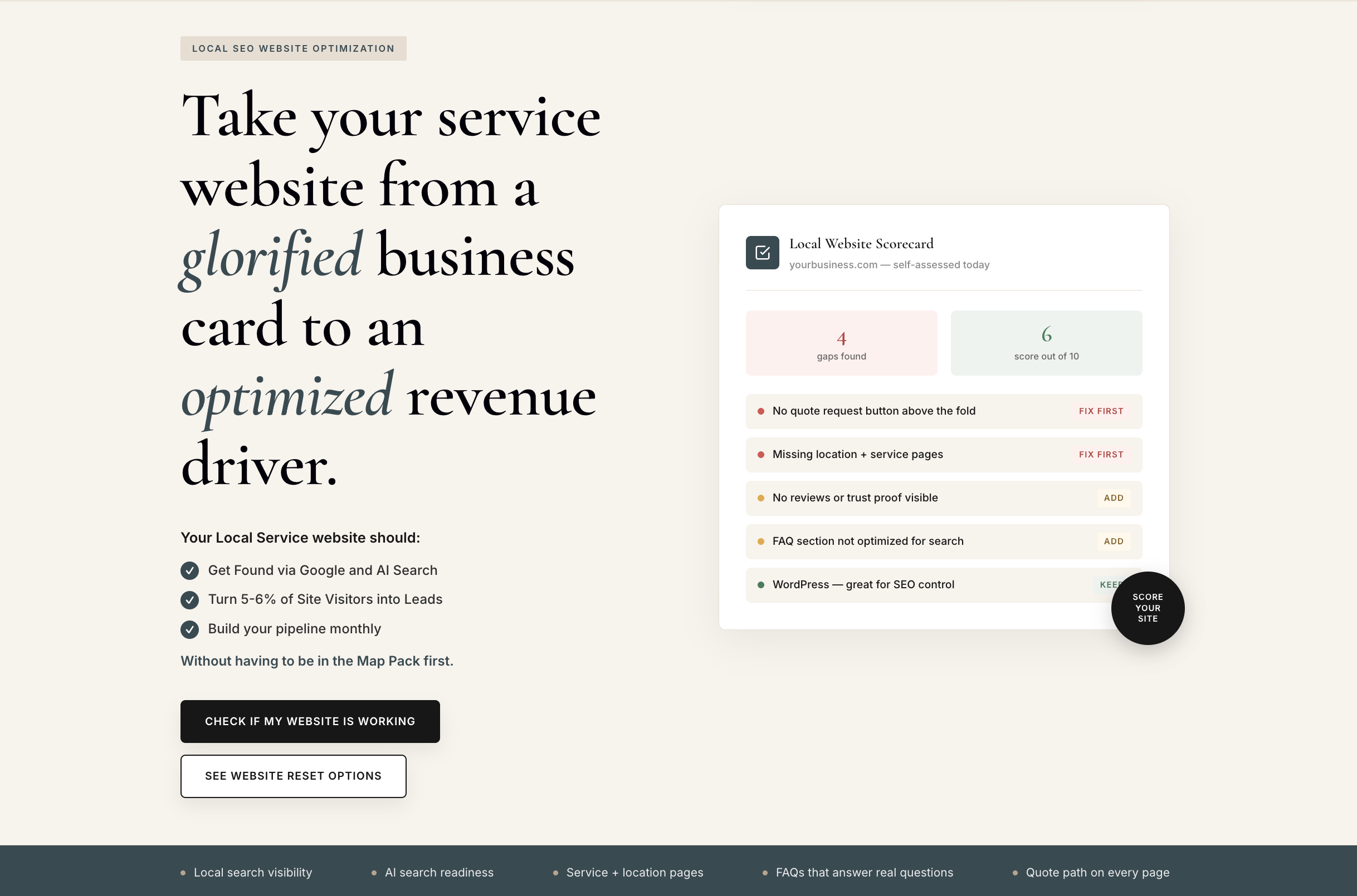 Local Business Website and Search Optimization preview — coming soon